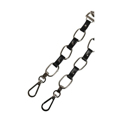 Dolce & Gabbana Black Leather Silver Chain Bag Accessory Shoulder Strap