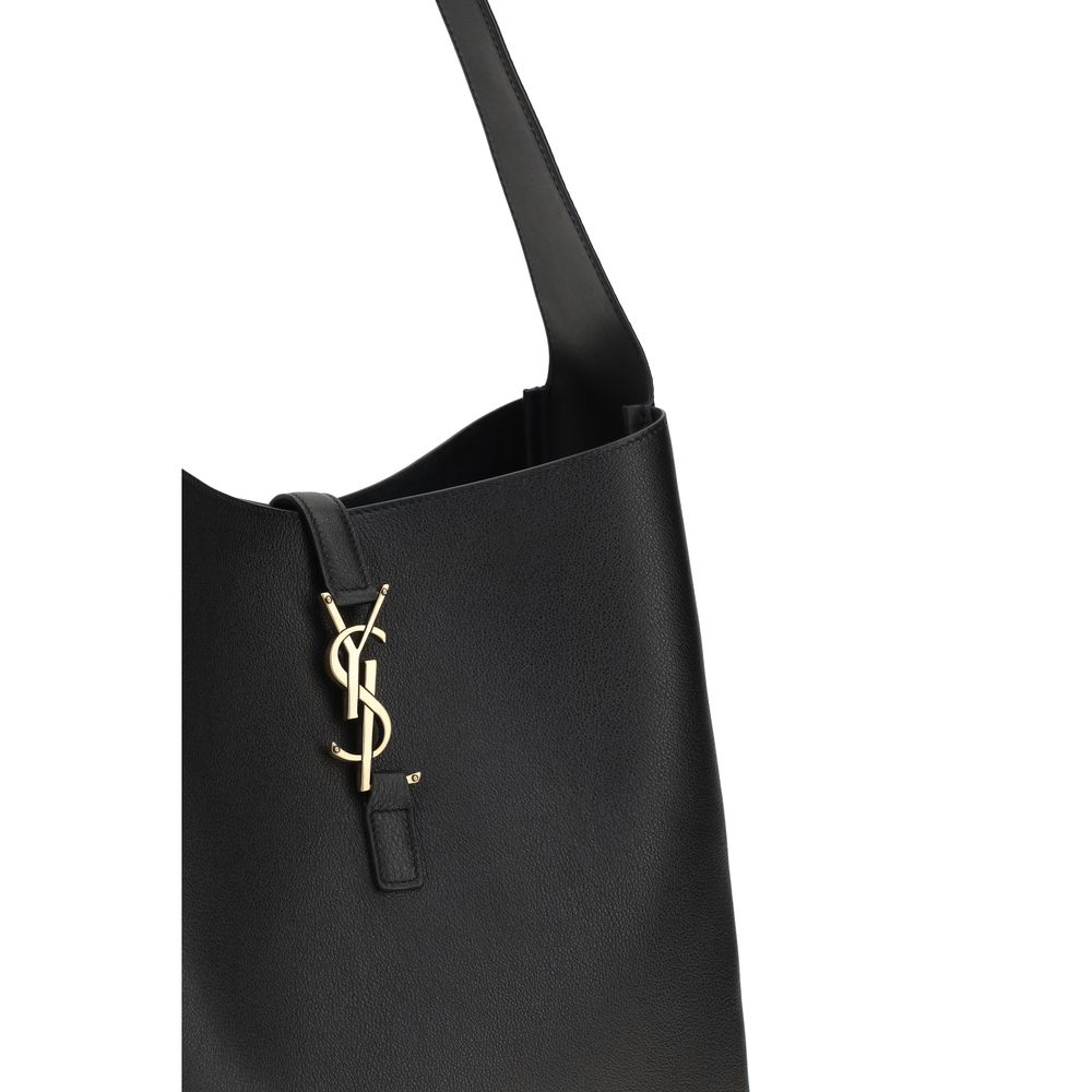 Saint Laurent Black Calf Leather Bos Taurus Shoulder Bag