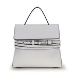 Moschino White Calf Leather Bos Taurus Handbag