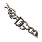 Dolce & Gabbana Black Leather Silver Chain Bag Accessory Shoulder Strap