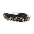 Dolce & Gabbana Black Leather Silver Chain Bag Accessory Shoulder Strap
