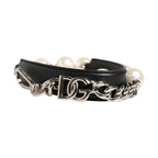 Dolce & Gabbana Black Leather Silver Chain Bag Accessory Shoulder Strap