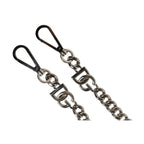 Dolce & Gabbana Black Leather Silver Chain Bag Accessory Shoulder Strap