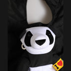 Men Black Polyester Panda Stuffed Ecobag Bag