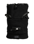 Dolce & Gabbana Black Tricot Wool Blend Duffel Backpack Travel Borse Bag