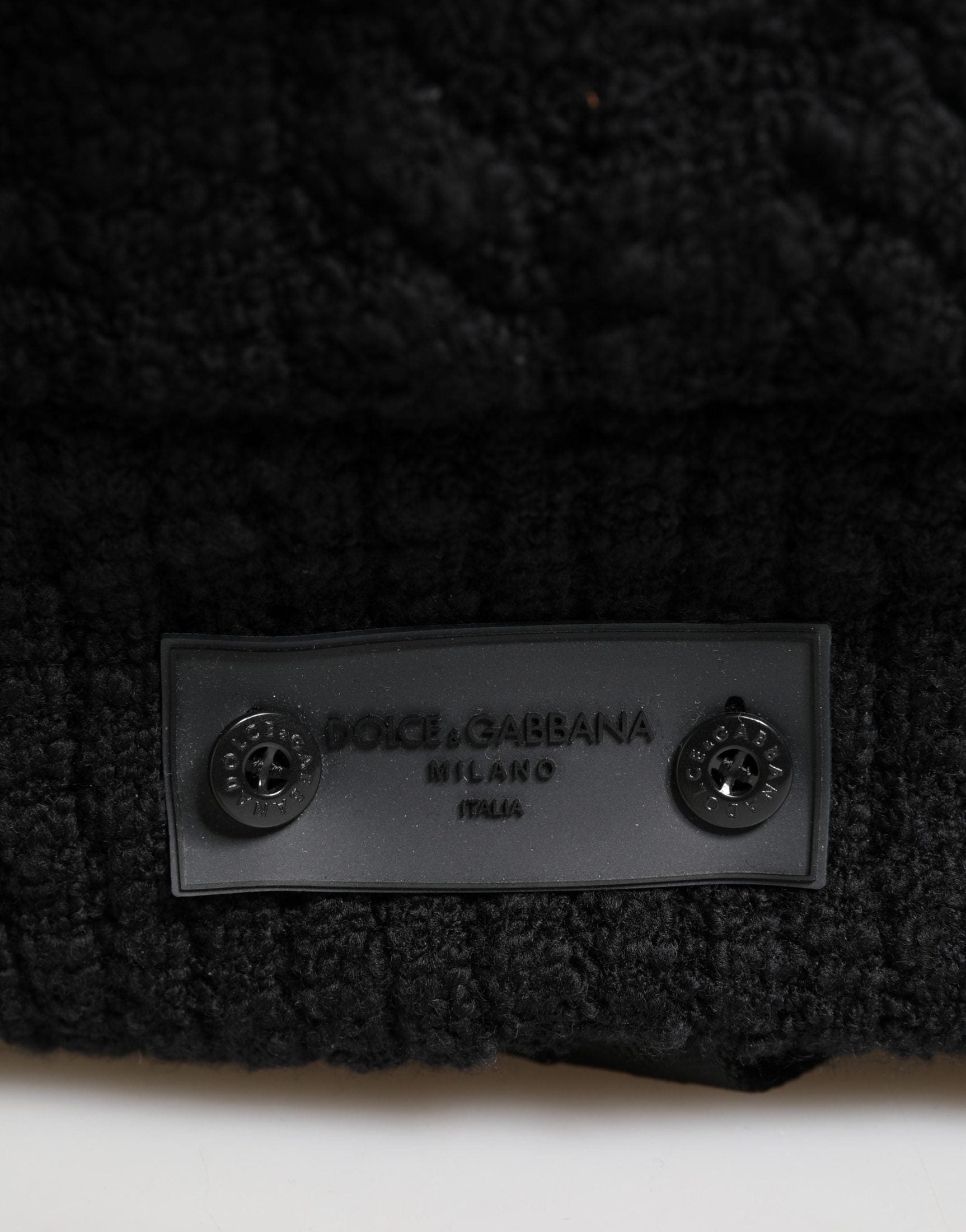 Dolce & Gabbana Black Tricot Wool Blend Duffel Backpack Travel Borse Bag