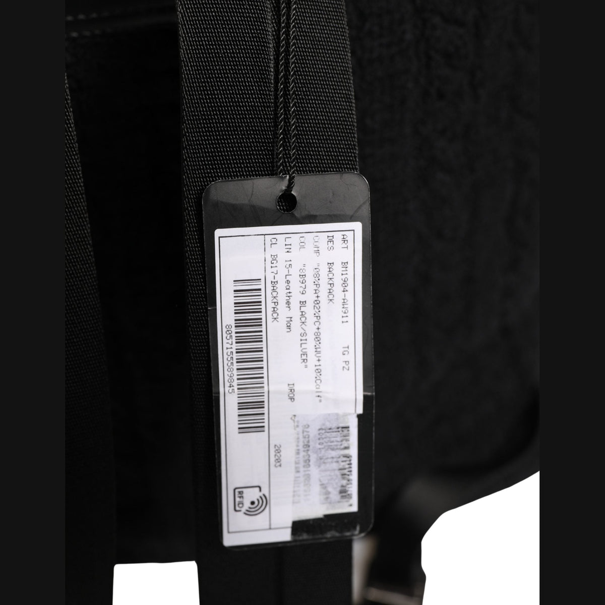 Black Tricot Wool Blend Duffel Backpack Travel Borse Bag