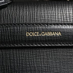 Dolce & Gabbana Black Car Man Applique Leather Weekender Borse Bag