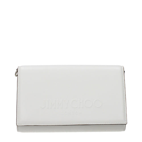 Jimmy Choo White Leather Clutch Bag