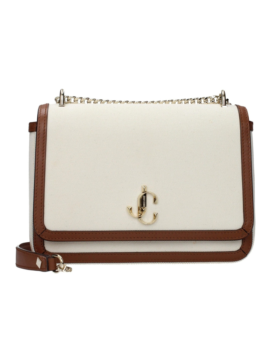 Jimmy Choo Beige Fabric Crossbody Bag