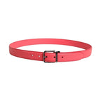 Dolce & Gabbana Pink Calf Leather Silver Metal Buckle Belt