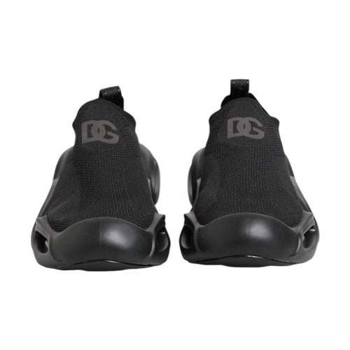 Dolce & Gabbana Black Slip On Wave Low Top Sneakers Shoes