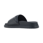 Fendi Gray Fabric Flat Sandals