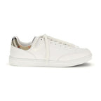 Burberry White Calf Leather Bos Taurus Low Top Sneakers