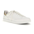 Burberry White Calf Leather Bos Taurus Low Top Sneakers