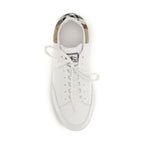 Burberry White Calf Leather Bos Taurus Low Top Sneakers