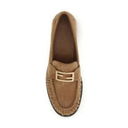 Fendi Brown Lamb Ovis Aries Aries Slip-On Loafers