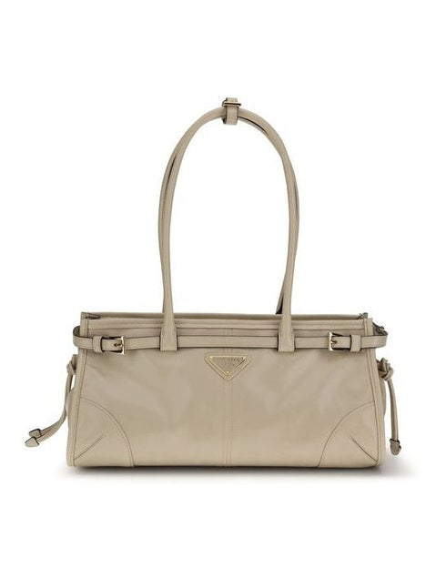 Prada Beige Calf Leather Bos Taurus Shoulder Bag