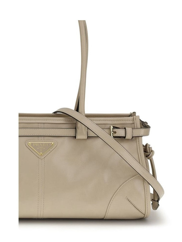Prada Beige Calf Leather Bos Taurus Shoulder Bag