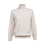 Brunello Cucinelli White Leather Turtleneck