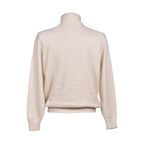 Brunello Cucinelli White Leather Turtleneck