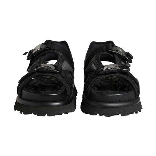 Dolce & Gabbana Black Logo Detailed Men Chunky Sandals Shoes