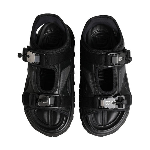 Dolce & Gabbana Black Logo Detailed Men Chunky Sandals Shoes