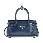 Prada Blue Calf Leather Bos Taurus Handbag
