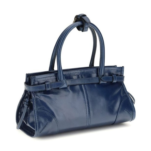 Prada Blue Calf Leather Bos Taurus Handbag