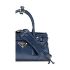 Prada Blue Calf Leather Bos Taurus Handbag