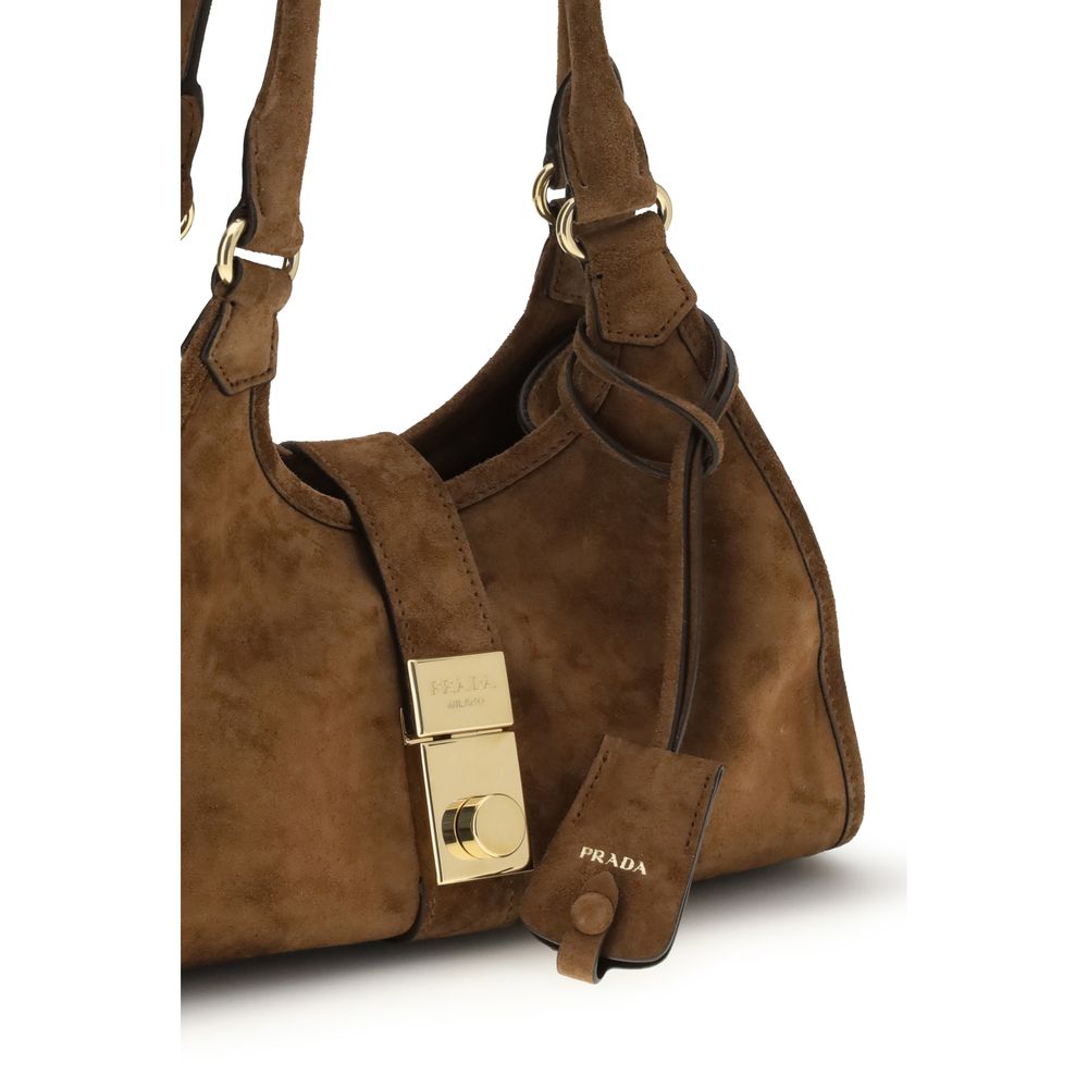 Prada Brown Calf Leather Bos Taurus Shoulder Bag