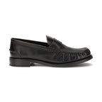 Prada Black Calf Leather Bos Taurus Slip-On Loafers