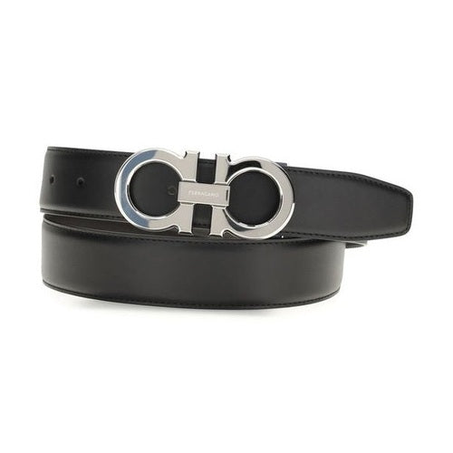 Ferragamo Black Leather Regular Belt