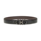 Ferragamo Black Calf Leather Bos Taurus Regular Belt