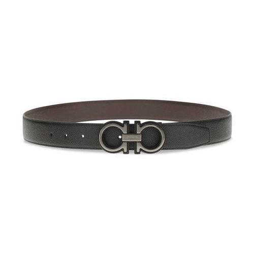 Ferragamo Black Calf Leather Bos Taurus Regular Belt