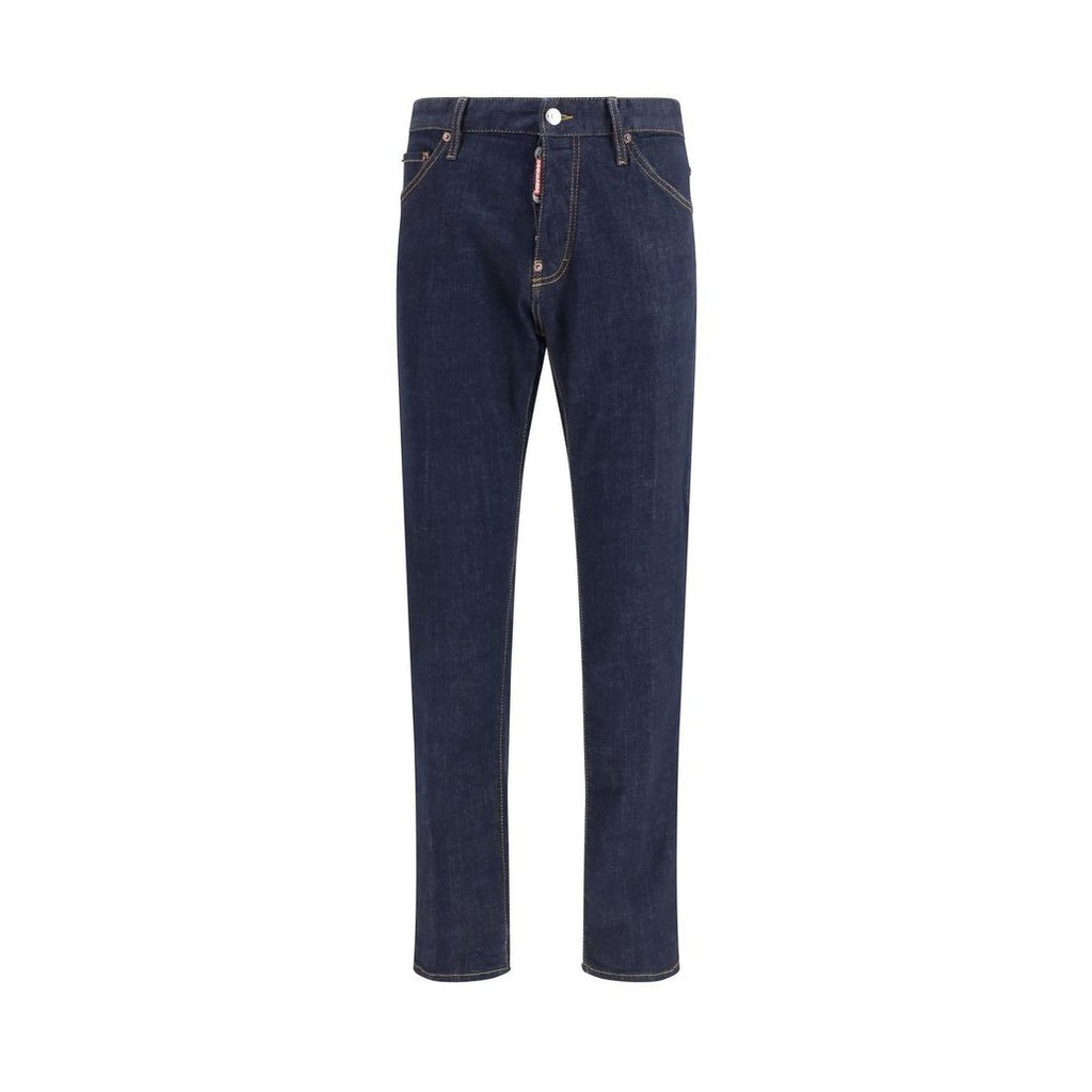 Dsquared² Blue Cotton Straight-Leg Jeans