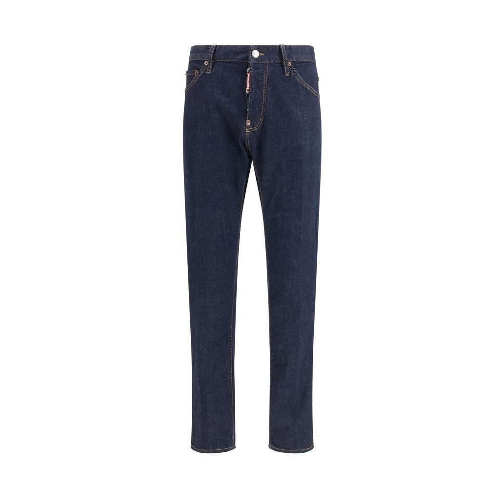Dsquared² Blue Cotton Straight-Leg Jeans