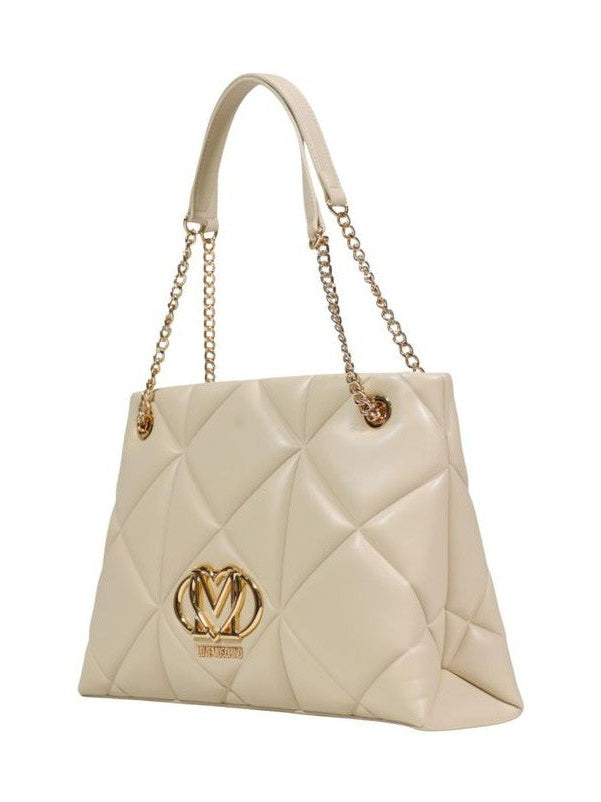 Love Moschino Beige Artificial Leather Handbag