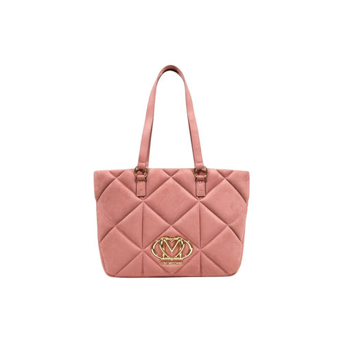Love Moschino Pink Suede Leather Handbag
