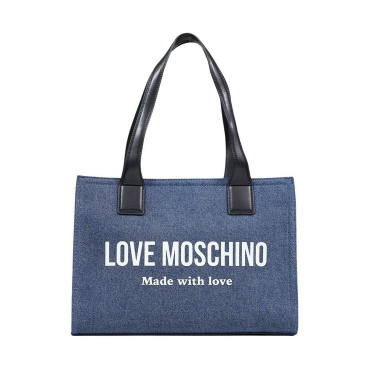 Love Moschino Blue Cotton Handbag