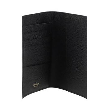 Ferragamo Black Calf Leather Bos Taurus Wallet