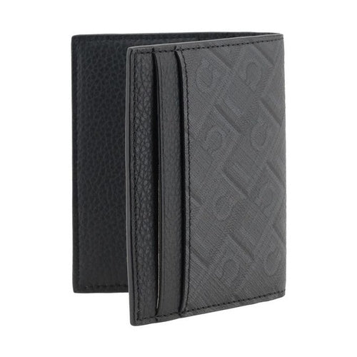 Ferragamo Black Calf Leather Bos Taurus Wallet