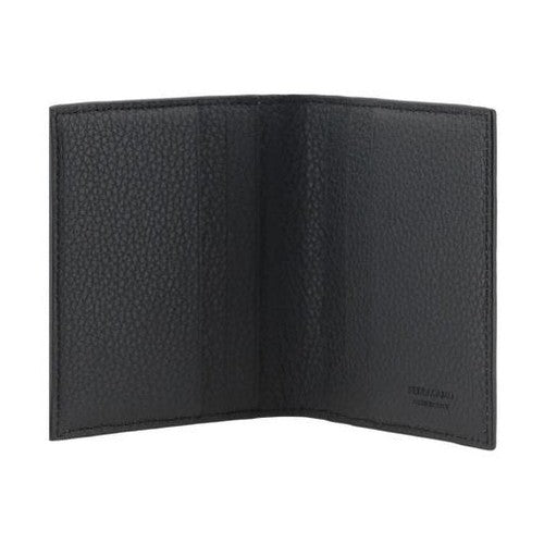 Ferragamo Black Calf Leather Bos Taurus Wallet