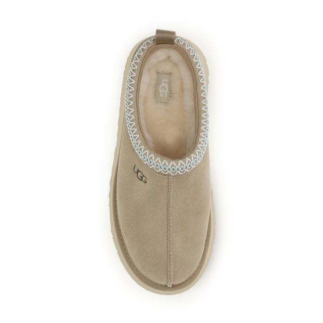 UGG Beige Calf Leather Bos Taurus Mules