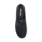 Prada Blue Calf Leather Bos Taurus Slip-On Loafers