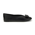 Ferragamo Black Calf Leather Bos Taurus Ballet Flats