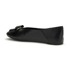 Ferragamo Black Calf Leather Bos Taurus Ballet Flats