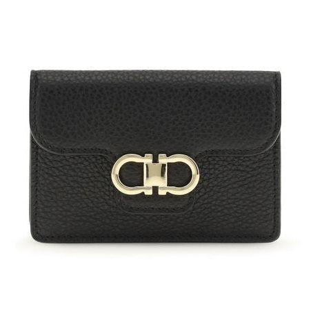 Ferragamo Black Calf Leather Bos Taurus Wallet