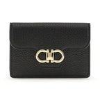 Ferragamo Black Calf Leather Bos Taurus Wallet