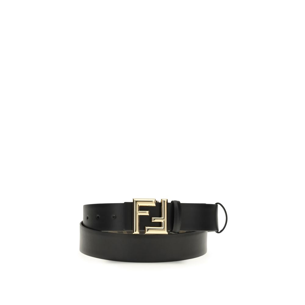 Fendi Black Calf Leather Bos Taurus Regular Belt
